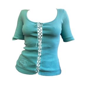 Vintage y2k betsey johnson  Lace Up Shirt